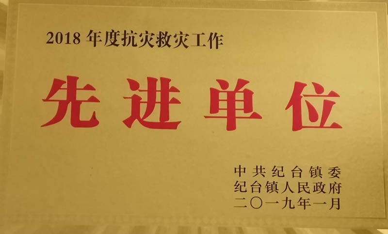 2018年度抗灾救灾工作先进单位